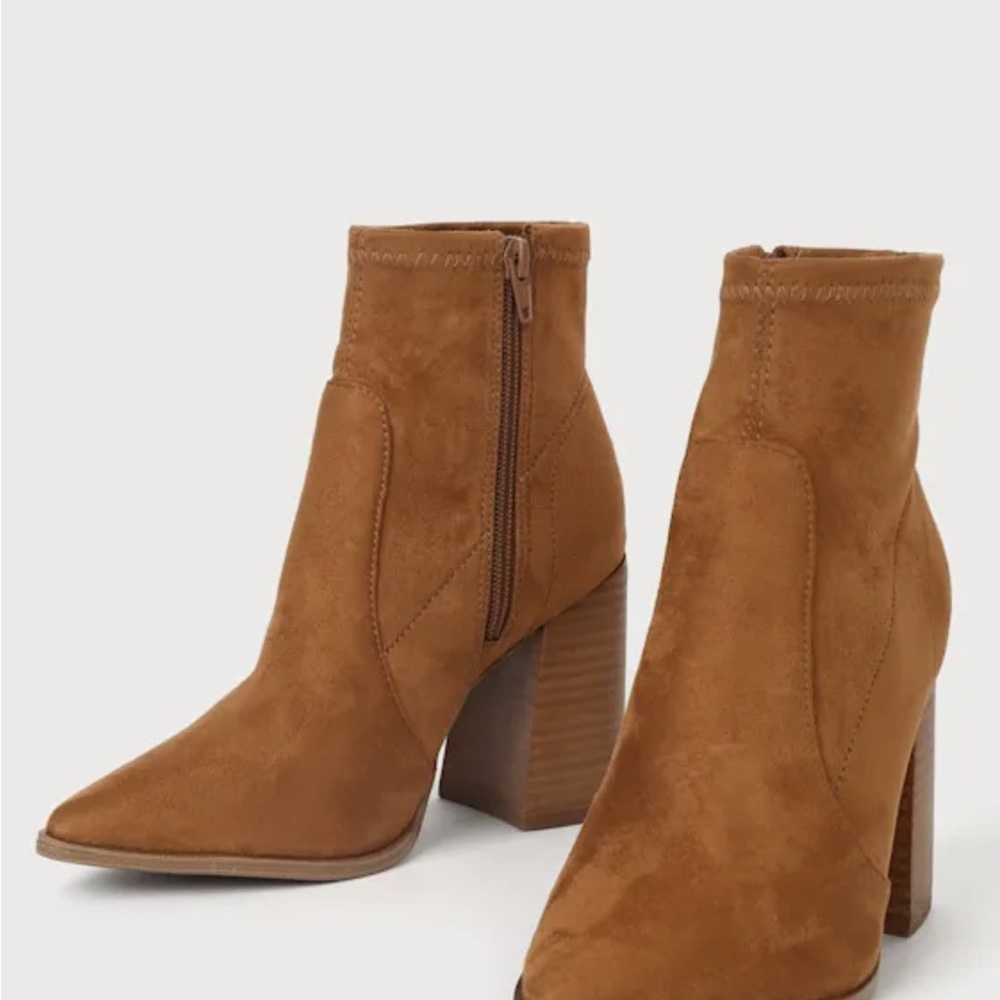 Steve Madden Tan Suede Ankle Booties